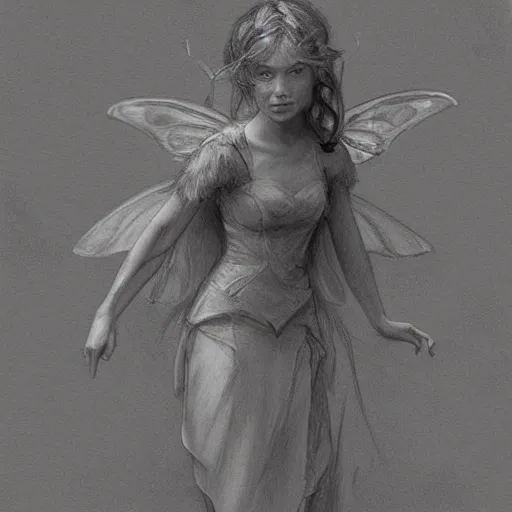 Image similar to pencil character study of a fairy by Even Amundsen