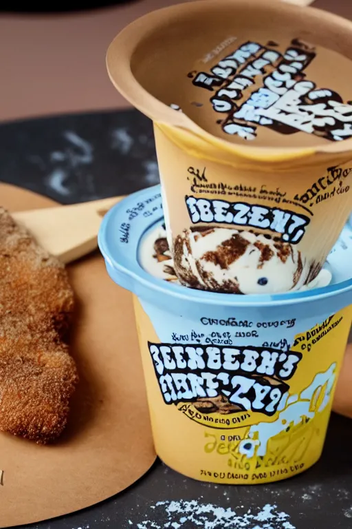 Image similar to schnitzel flavoured ben and jerry's ice cream