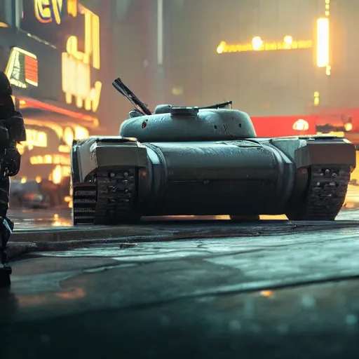 Image similar to maus tank in cyberpunk 2077