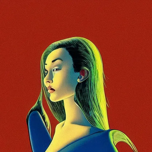 Image similar to “ gigi hadid retro minimalist portrait by jean giraud, moebius starwatcher comic, 8 k ”