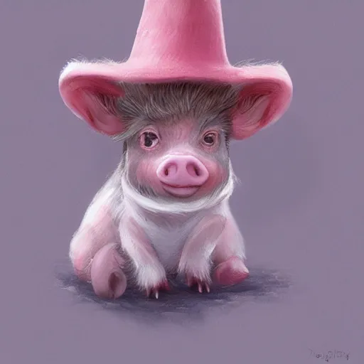 Prompt: cute and adorable miniature piggy 🐖 wearing a cute hat on a summer day, highly detailed, digital painting, artstation, concept art, smooth, sharp focus, illustration, art by yee chong and sydney hanson