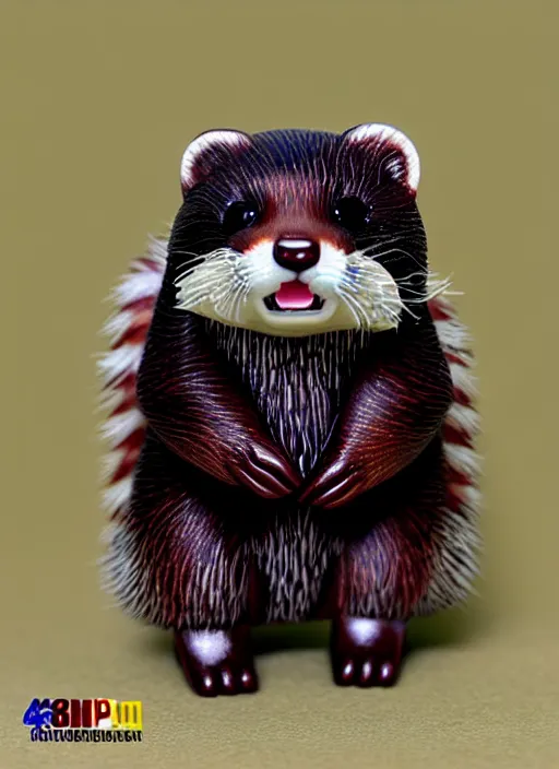 Image similar to 80mm resin detailed miniature of fluffy polecat, Product Introduction Photos, 4K, Full body, simple background