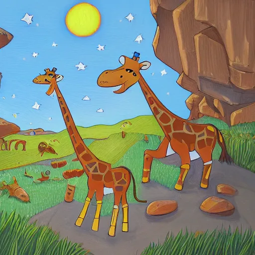 Prompt: Geoffrey the giraffe Toys”R”Us dynamic lighting, cinematic, establishing shot, extremely high detail, shining, photo realistic, cinematic lighting, intricate line drawings, 8k resolution, oil painting on canvas