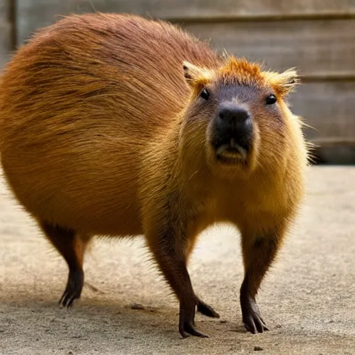 Image similar to a hybrid of a capybara and a tank