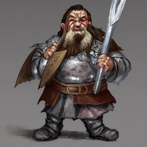 Image similar to dwarf cleric with burns on half of his face, and only half of his beard, plate mail, d&d, fantasy art