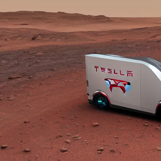 Prompt: tesla cybertruck on mars, photorealistic, highly detailed