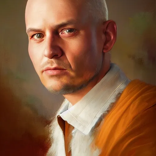 Image similar to portrait of a polish man ( 3 5 ) from poland in 2 0 2 1, an oil painting by ross tran and thomas kincade