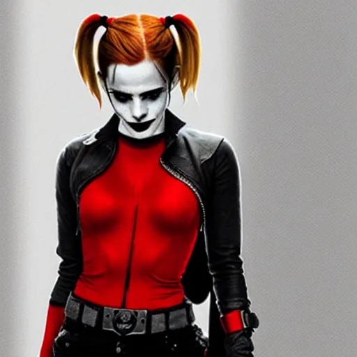Image similar to Emma Watson as Harley Quinn
