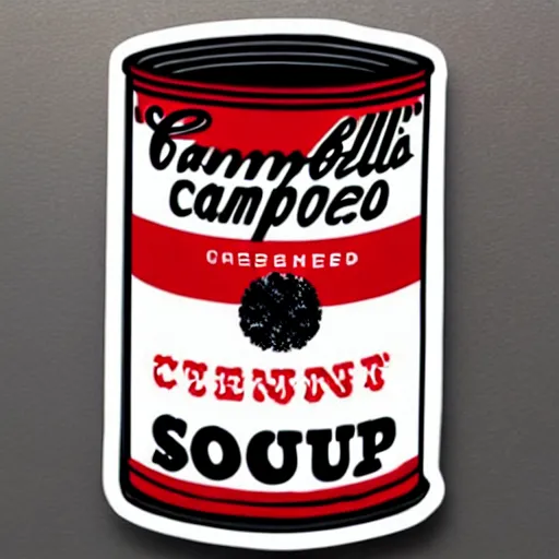 Image similar to cute campbell's soup by warhol sticker