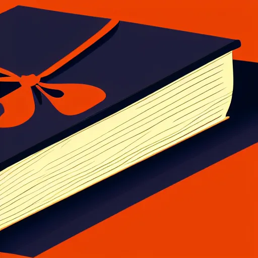 Prompt: a simple vector of a book, burnt orange and navy colors