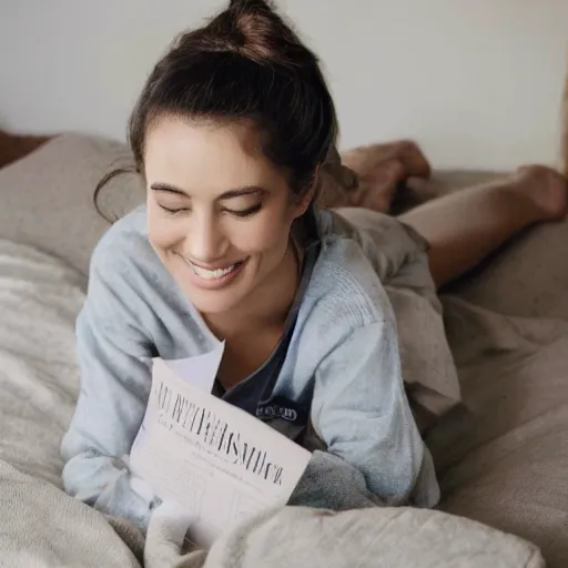 Image similar to person lounging on a pillow reading a book