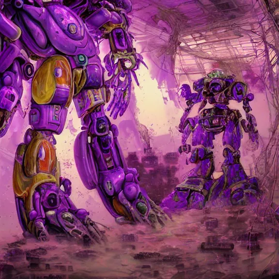 Image similar to detailed shot of inside a cavernous living stomach of a mecha goddess, the walls purple and pulsing, lots of acid pooling up on the floor, digesting and dissolving a small human as it thrashes in acid, food pov, micro pov, vore, digital art, furry art, anthro art, high quality, 8k 3D realistic, macro art, micro art, Furaffinity, Deviantart, Eka's Portal, G6