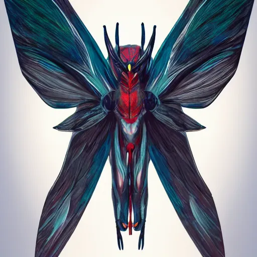 Prompt: 4K headshot of mothman with giant wings , intricate face , flawless anime cel animation by Manabu Oshashi and Satoshi Kon, professionally post-processed , beautiful, scary, symmetry accurate features, epic, octane rendered, anime masterpiece, accurate