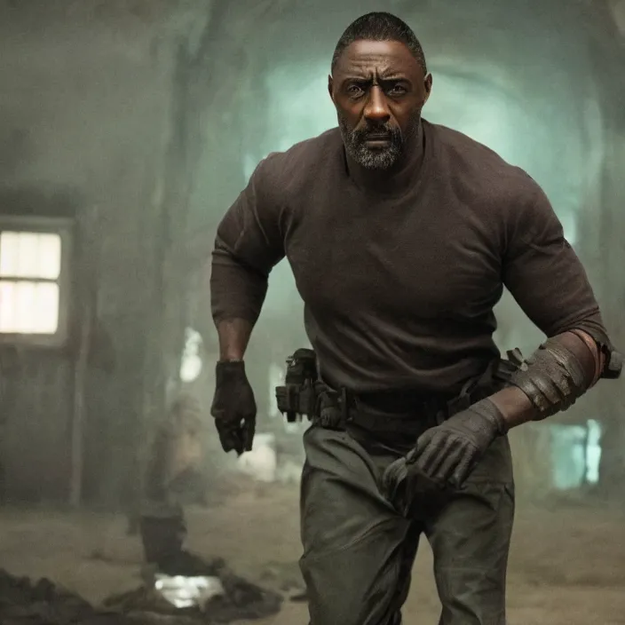 Image similar to film still of Idris Elba as a Ninja Turtle in new film, photorealistic 4k