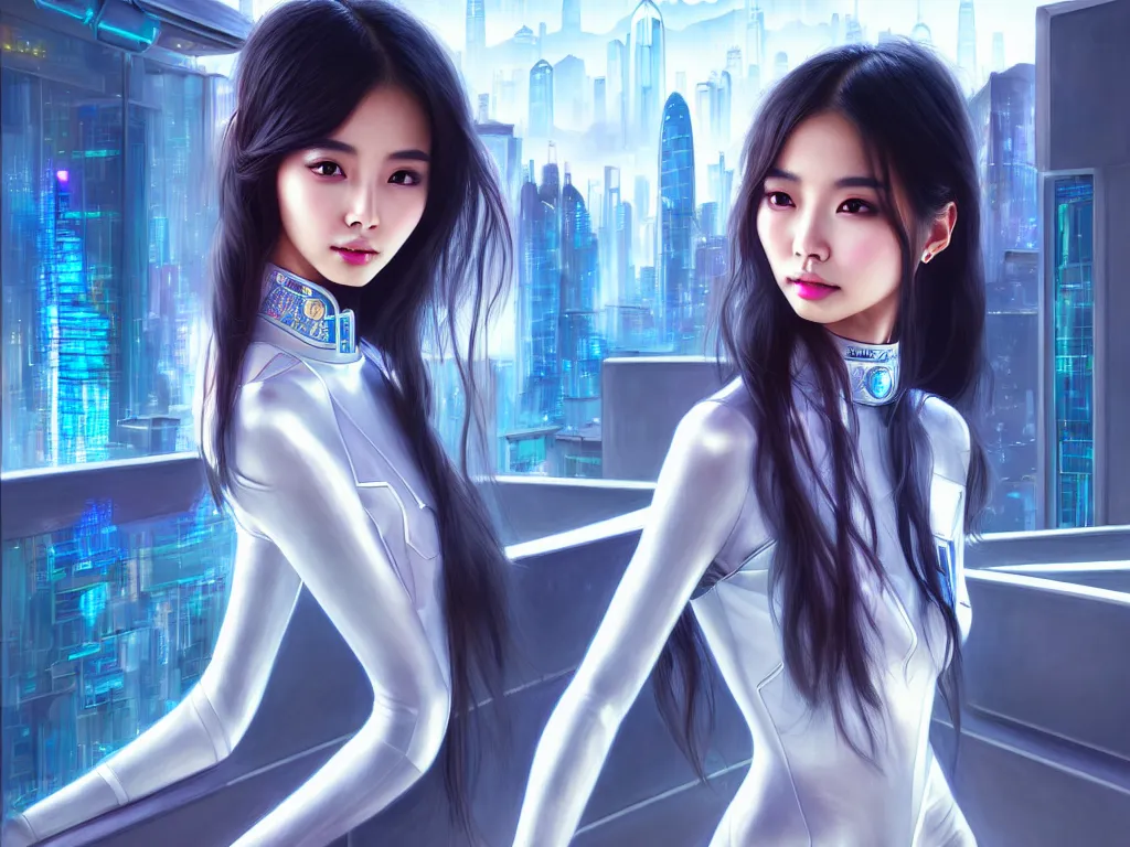 Image similar to portrait angelababy, futuristic hong kong police uniform girl, at future neon light rooftop, ssci - fi and fantasy, intricate and very very beautiful and elegant, highly detailed, digital painting, artstation, concept art, smooth and sharp focus, illustration, art by tan zi and ayanamikodon and alphonse mucha and wlop