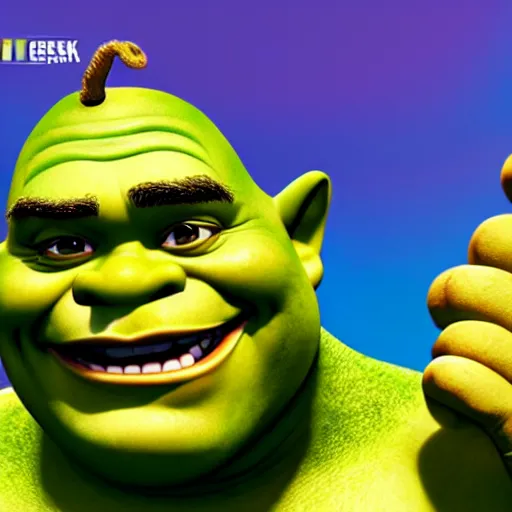 Prompt: shrek as steve harvey, highly detailed, extremely high quality, hd, 4 k, 8 k, professional photographer, 4 0 mp, lifelike, top - rated, award winning, realistic, detailed lighting, detailed shadows, sharp, no blur, edited, corrected, trending