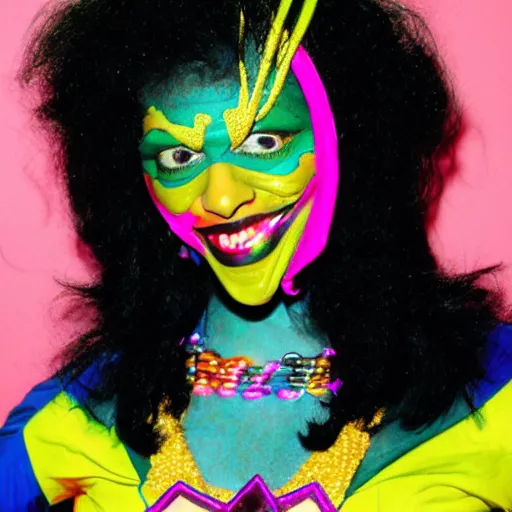 Image similar to kamala as 2 0 0 0's candy raver