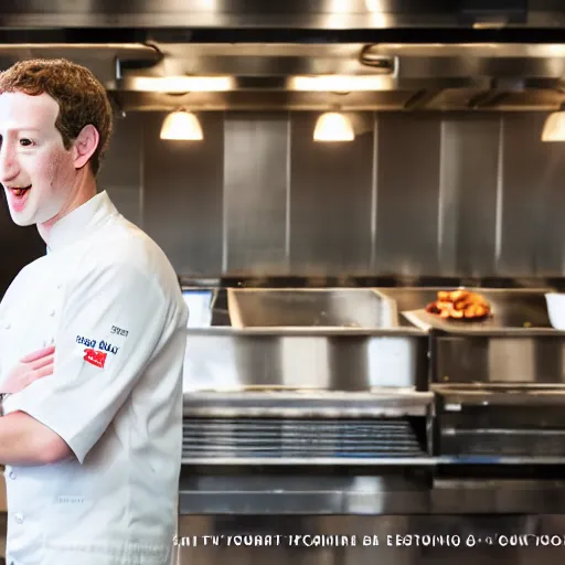 Image similar to Mark Zuckerberg as a restaurant chef EOS-1D, f/1.4, ISO 200, 1/160s, 8K, RAW, unedited, symmetrical balance, in-frame, Photoshop, Nvidia, Topaz AI