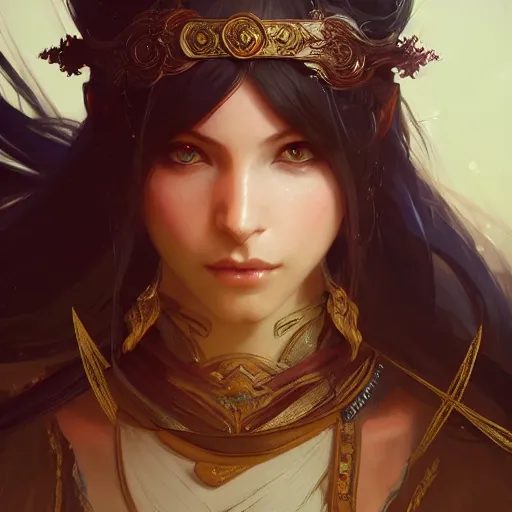 Image similar to Y'shtola from FFXIV, western, D&D, fantasy, intricate, elegant, highly detailed, digital painting, artstation, concept art, matte, sharp focus, illustration, art by Artgerm and Greg Rutkowski and Alphonse Mucha