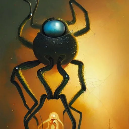 Image similar to portrait of an orange giant spider god by peter mohrbacher