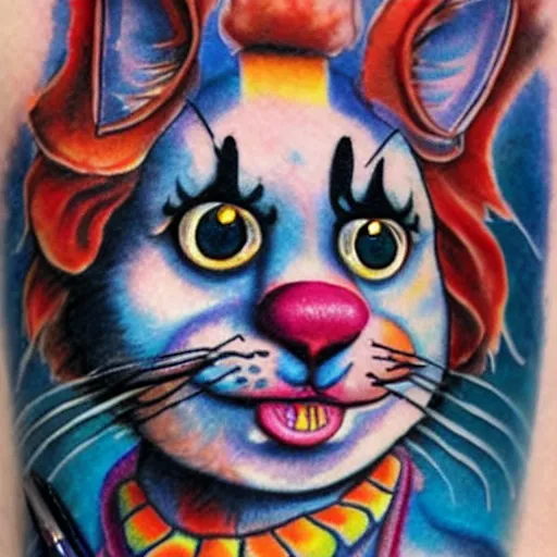 Image similar to clown cat tattoo design