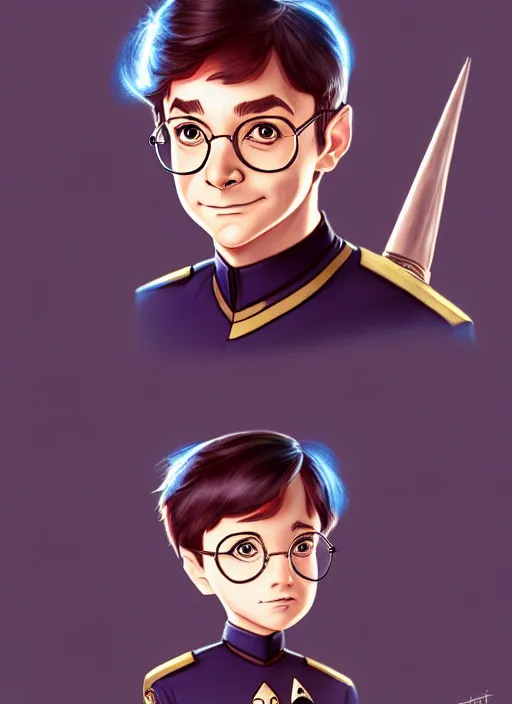 Prompt: cute star trek officer harry potter, natural lighting, path traced, highly detailed, high quality, digital painting, by don bluth and ross tran and studio ghibli and alphonse mucha, artgerm