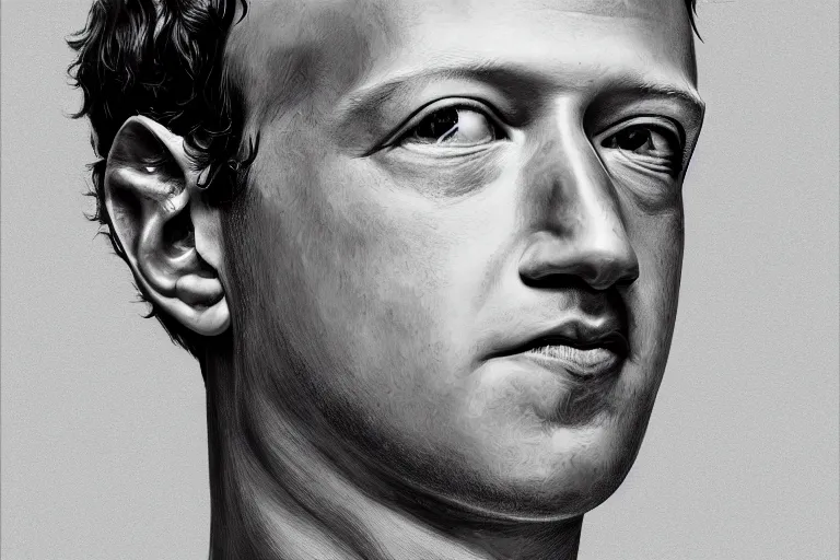 Prompt: Mark Zuckerberg Assimilated by Borg, trending on artstation, deviantart, 35mm, hyperreal oil portrait