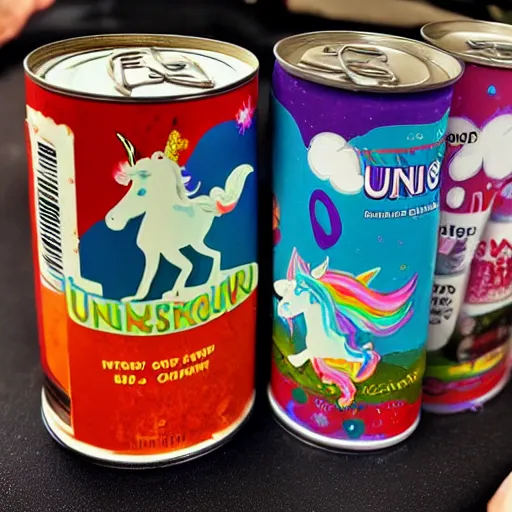 Prompt: can of unicorn meat