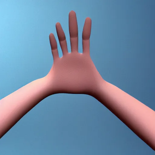 Prompt: a fractal human hand, 3d render