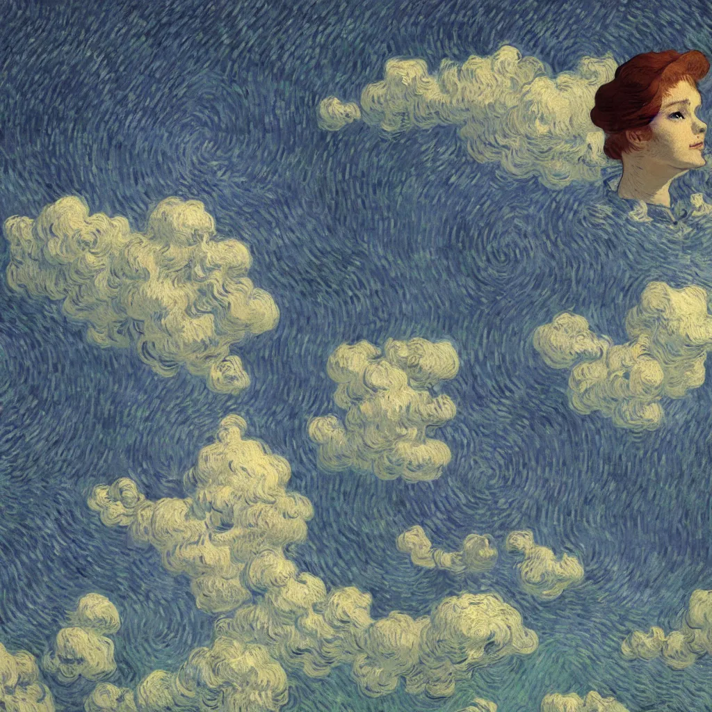 Prompt: a photo of a girl half robot, surrounded by clouds and mist, the sun shines brightly, volume light, cinematic light effect, super realistic, super wide angle, rococo ornament, cinematic, symmetrical, decorative frame, by victo ngai ， vincent van gogh, leon francois comerre, craig mullins, mucha, klimt, artstation