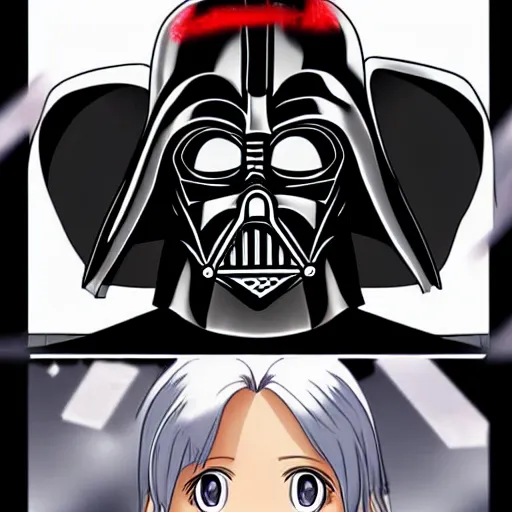 Image similar to Darth Vader as an anime girl