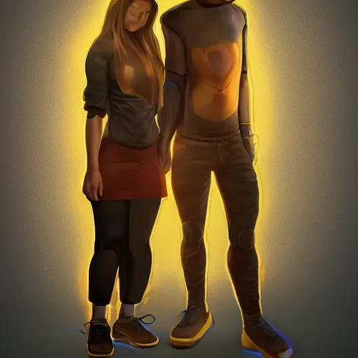 Prompt: sister's love to her brother, full body, concept art trending on artstation, illustration, devianart, glowing effect, hyperdetailed, hyperreal, golden ratio, rule of thirds, 8 k