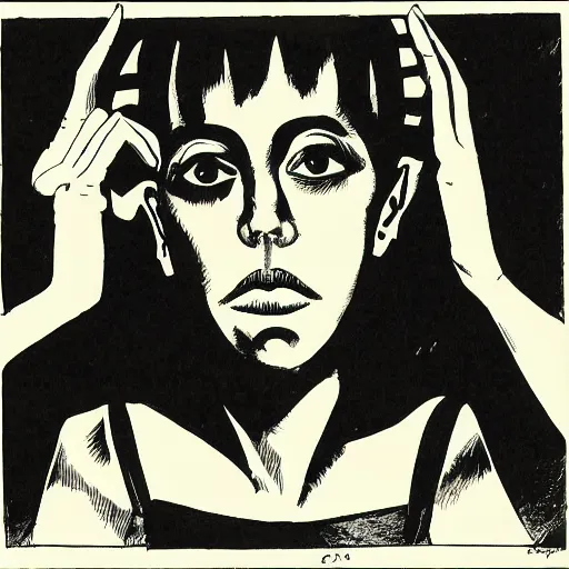 Image similar to kathy acker, portrait, by guido crepax