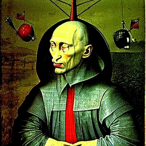 Image similar to putin by hieronymus bosch