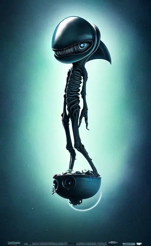 Image similar to cute, imaginative, alien poster art, movie art, alluring, by lucusfilm, weta studio, 8 k, denoised