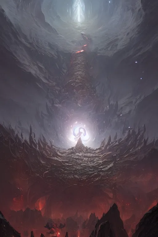 Image similar to azathoth at the center of the universe, huge, towering, gigantic, high octane, 8 k, digital art, magic the gathering, mtg, by greg rutkowski, trending on artstation