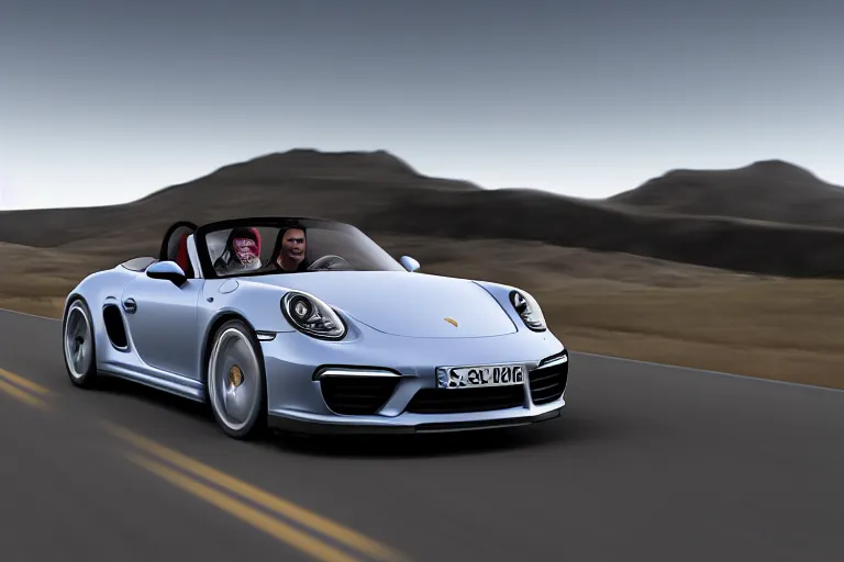 Image similar to porsche speedster entering a portal into another dimension. photorealistic 35mm 4k