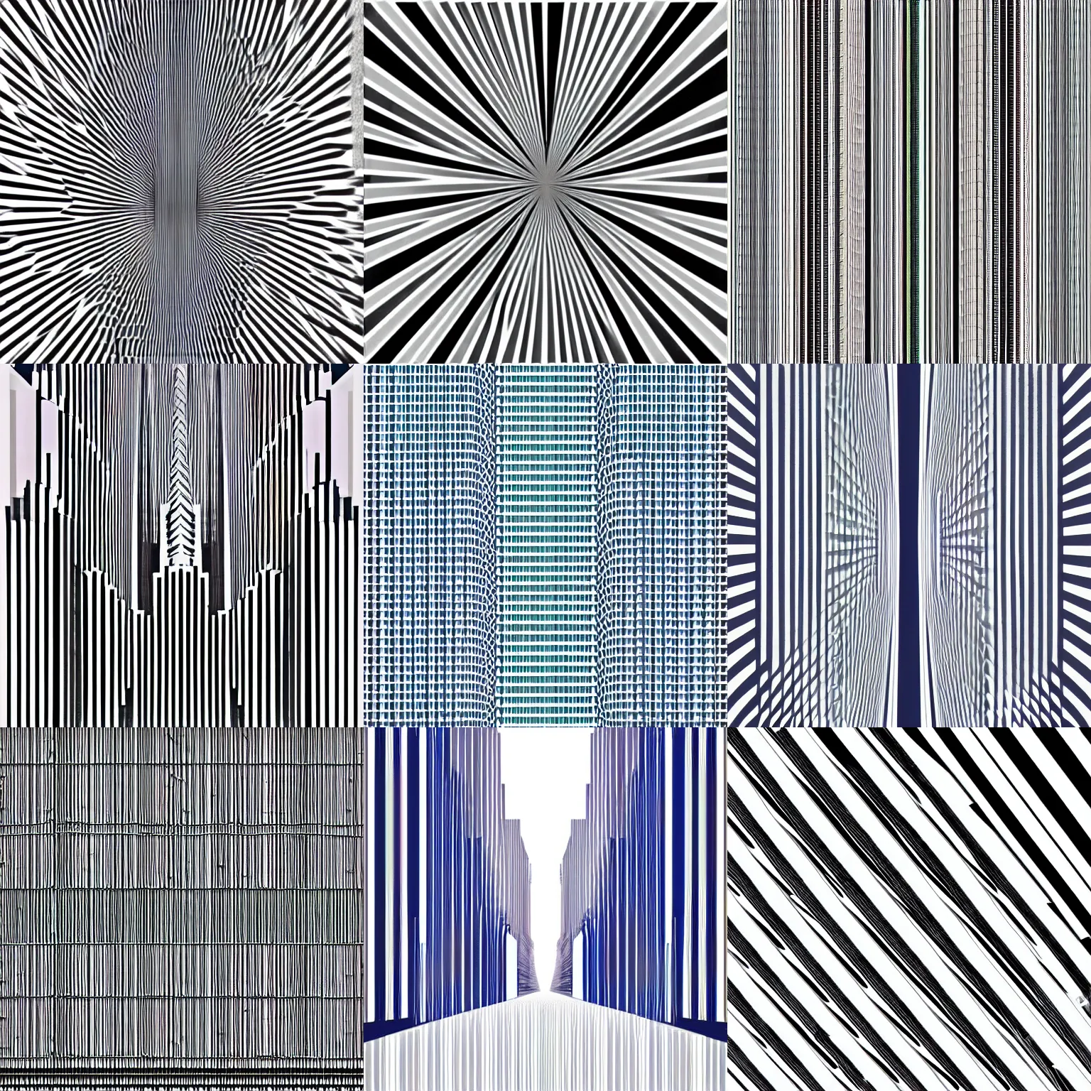 Prompt: a metropolitan street on a clear day, in op art style