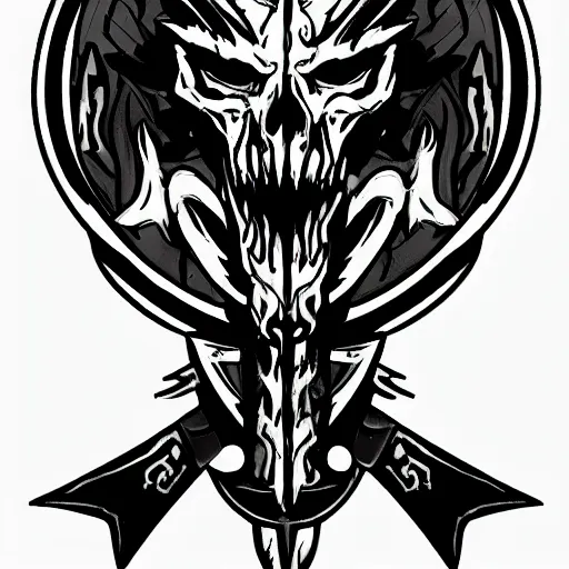 Prompt: mythosaur skull emblem, stylized