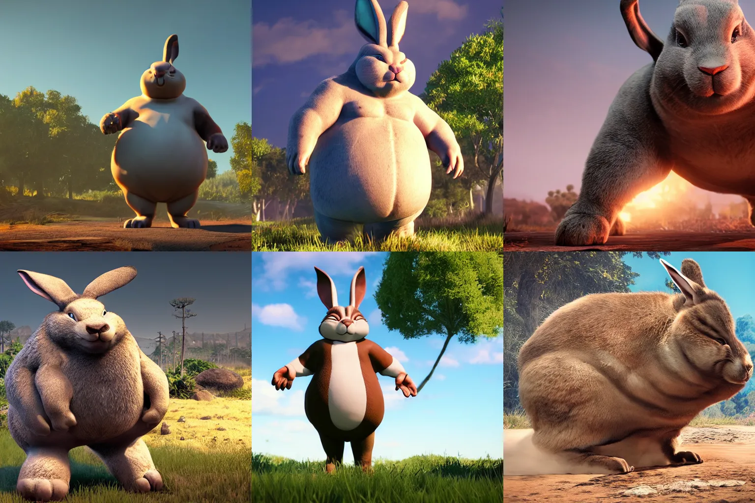 Prompt: big chungus HD, unreal engine, octane, realistic lighting, highly textured