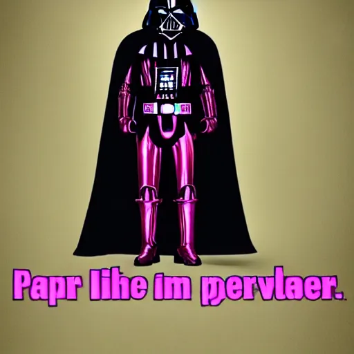 Prompt: darth vader in a pink dress, photo