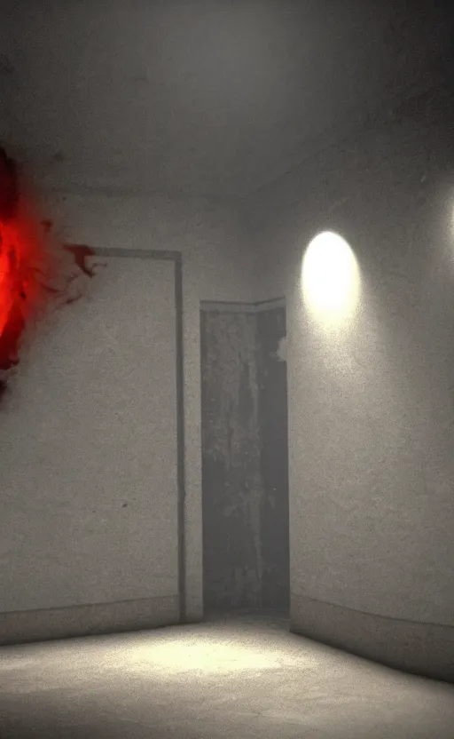 Image similar to super super super epic cinematic shot of SCP-096, movie jumpscare, 8k scene, very bloody, ++++++ super super super dynamic action, concept photos, dynamic lighting, dynamic shaders, dark room, amazing quality
