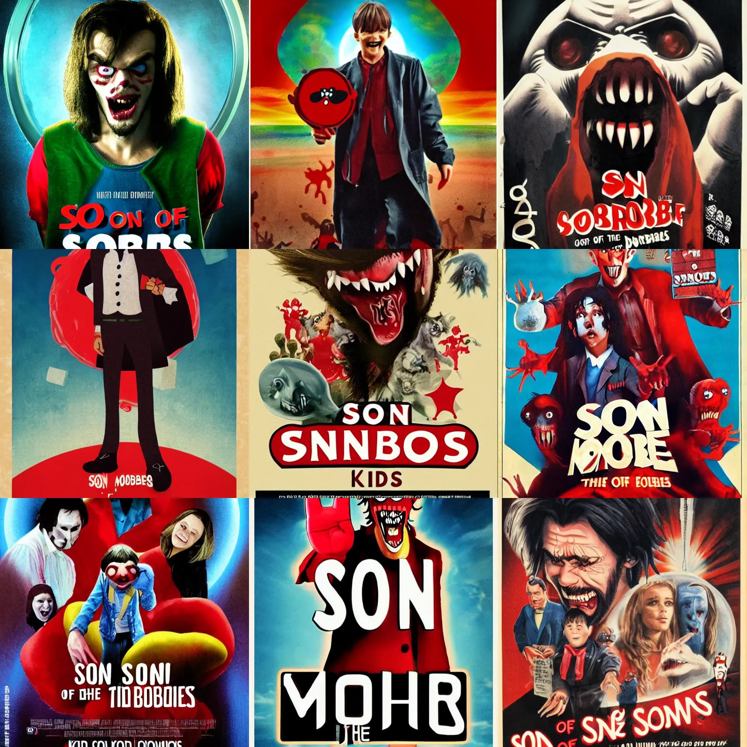 Prompt: son of the morbius, comedy film, kid, movie poster, hd