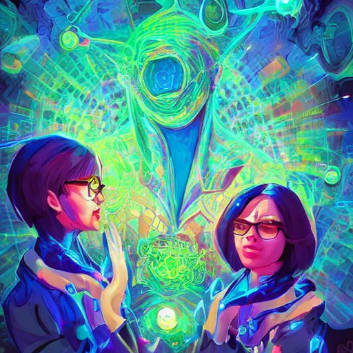 Image similar to skill magic geek inside matrix deepdream radiating a glowing aura stuff loot legends stylized digital illustration video game icon artstation lois van baarle, ilya kuvshinov, rossdraws,