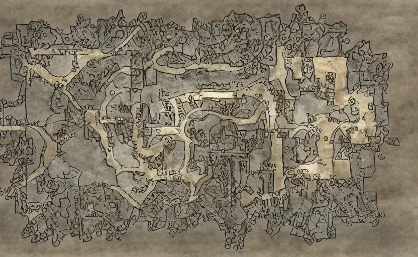 Image similar to Intricate dungeon map for d&d, digital paint, wizards of the coast