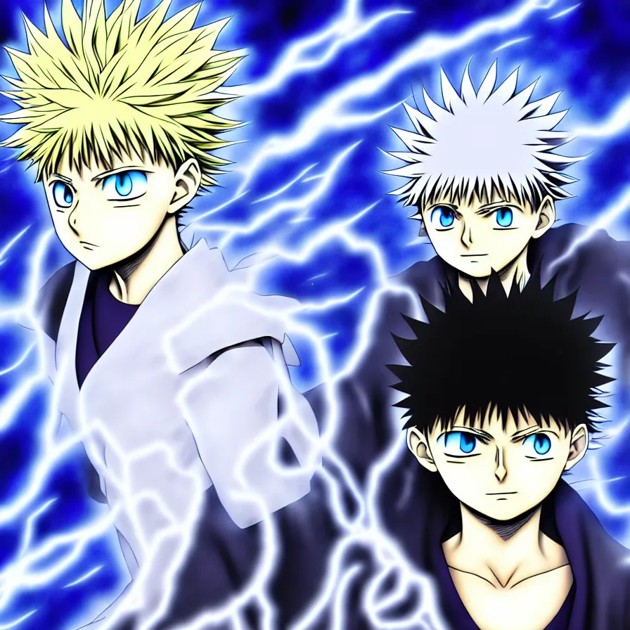 Image similar to killua zoldyck, 4 k resolution, comic style ， by miura kentaro, ultra detailed,