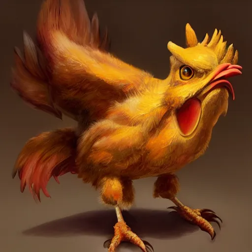 Image similar to expressive oil painting of ( ( ( rooster ) ) ) pikachu chimera, by jean - baptiste monge, octane render by yoshitaka amano, by greg rutkowski, by jeremyg lipkinng, by artgerm