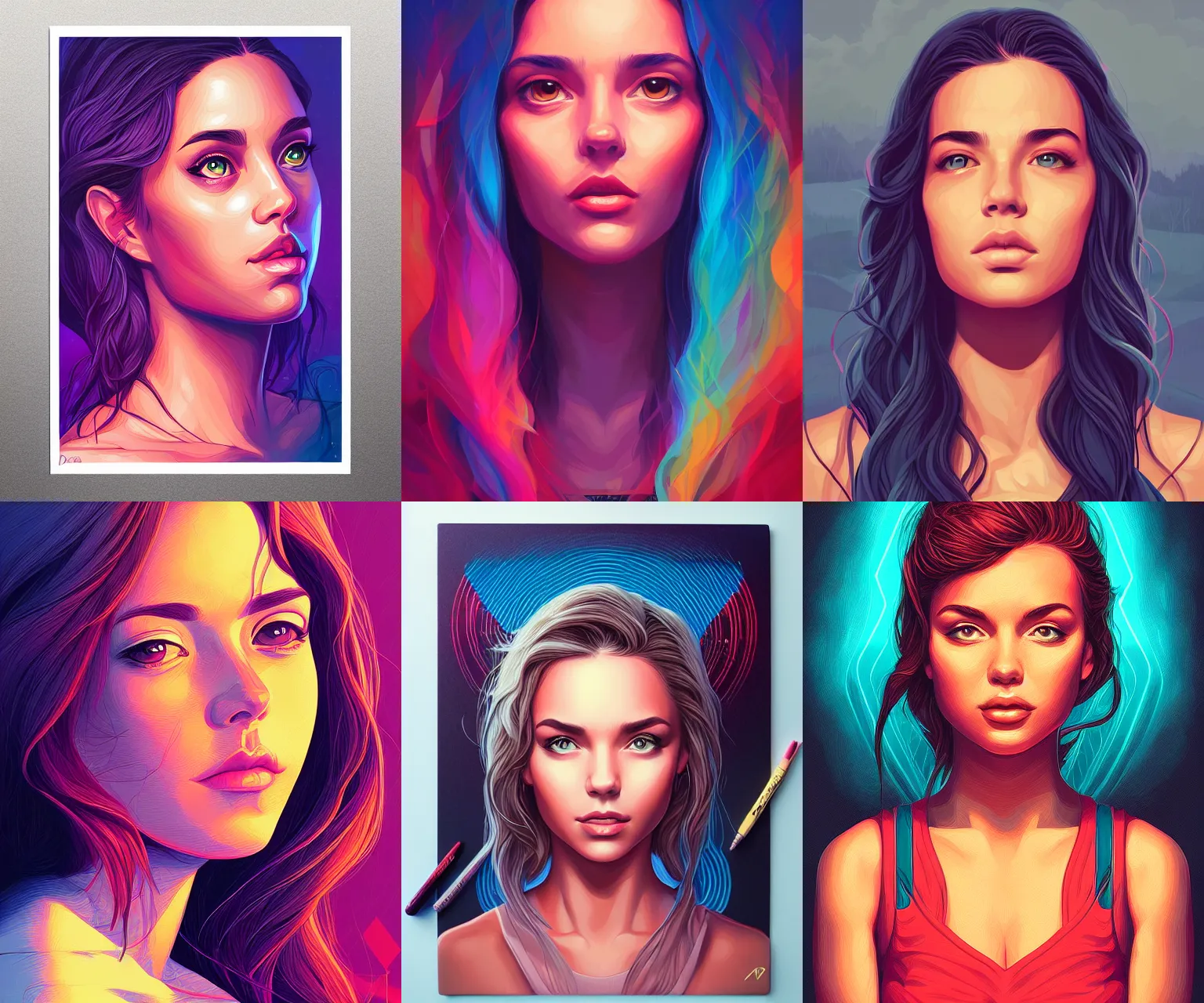 Prompt: beauty portrait, artgerm, dan mumford, alena aenami