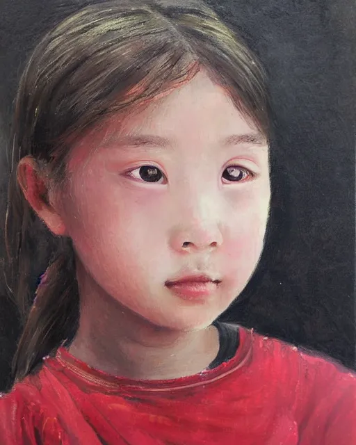 Prompt: a portrait of a beautiful girl by WangJie li