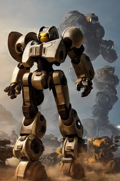 Image similar to mechwarrior 5 : mercenaries mech megaman transformer robot boss tank engine game octane render, 4 k, hd 2 0 2 2 3 d cgi rtx hdr style chrome reflexion glow fanart, global illumination ray tracing hdr fanart arstation by ian pesty by jesper ejsing pixar and disney unreal zbrush central hardmesh